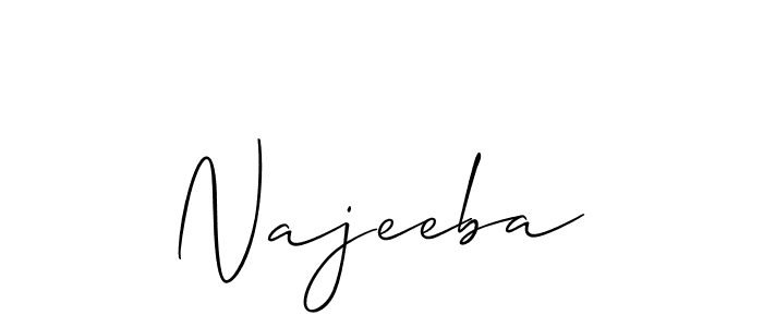How to make Najeeba signature? Allison_Script is a professional autograph style. Create handwritten signature for Najeeba name. Najeeba signature style 2 images and pictures png