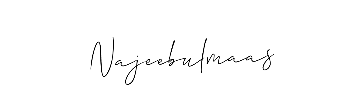 How to make Najeebulmaas signature? Allison_Script is a professional autograph style. Create handwritten signature for Najeebulmaas name. Najeebulmaas signature style 2 images and pictures png