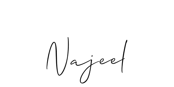 Design your own signature with our free online signature maker. With this signature software, you can create a handwritten (Allison_Script) signature for name Najeel. Najeel signature style 2 images and pictures png