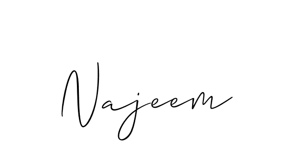 The best way (Allison_Script) to make a short signature is to pick only two or three words in your name. The name Najeem include a total of six letters. For converting this name. Najeem signature style 2 images and pictures png