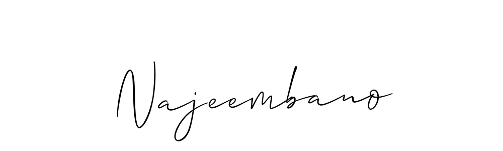 Create a beautiful signature design for name Najeembano. With this signature (Allison_Script) fonts, you can make a handwritten signature for free. Najeembano signature style 2 images and pictures png