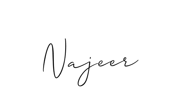 Similarly Allison_Script is the best handwritten signature design. Signature creator online .You can use it as an online autograph creator for name Najeer. Najeer signature style 2 images and pictures png