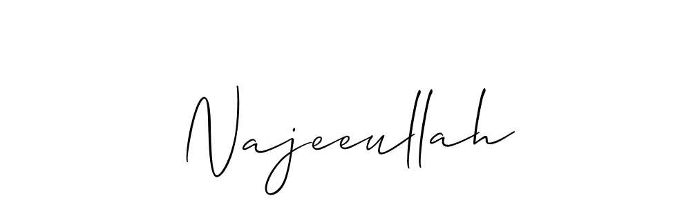 if you are searching for the best signature style for your name Najeeullah. so please give up your signature search. here we have designed multiple signature styles  using Allison_Script. Najeeullah signature style 2 images and pictures png