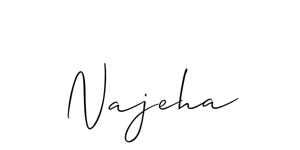 How to make Najeha signature? Allison_Script is a professional autograph style. Create handwritten signature for Najeha name. Najeha signature style 2 images and pictures png