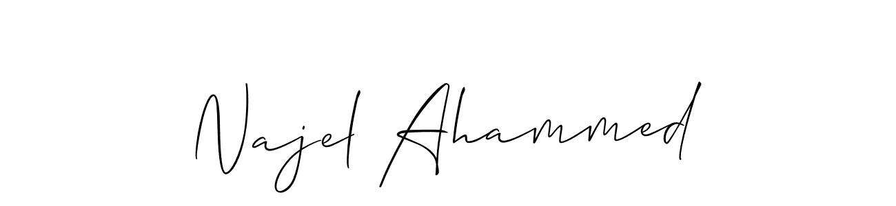 Najel Ahammed stylish signature style. Best Handwritten Sign (Allison_Script) for my name. Handwritten Signature Collection Ideas for my name Najel Ahammed. Najel Ahammed signature style 2 images and pictures png