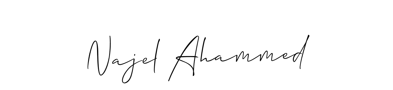 Najel Ahammed stylish signature style. Best Handwritten Sign (Allison_Script) for my name. Handwritten Signature Collection Ideas for my name Najel Ahammed. Najel Ahammed signature style 2 images and pictures png