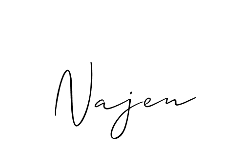 Allison_Script is a professional signature style that is perfect for those who want to add a touch of class to their signature. It is also a great choice for those who want to make their signature more unique. Get Najen name to fancy signature for free. Najen signature style 2 images and pictures png