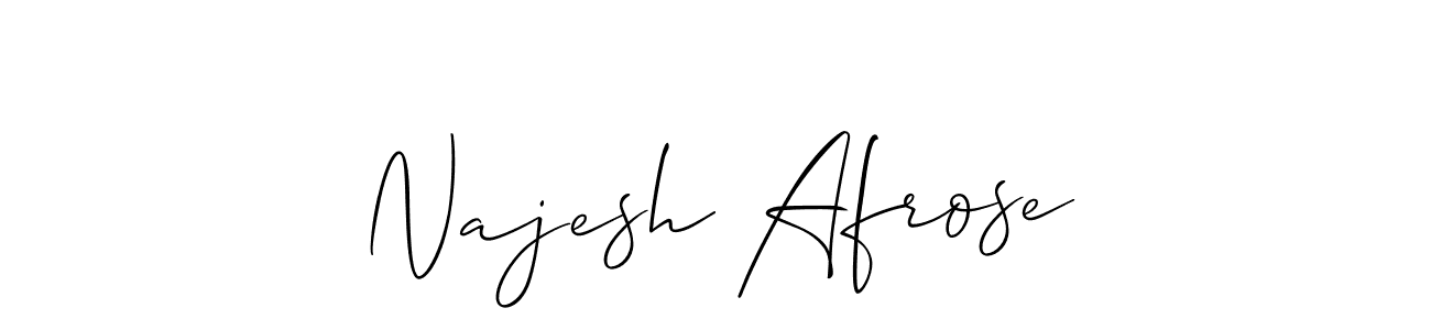Similarly Allison_Script is the best handwritten signature design. Signature creator online .You can use it as an online autograph creator for name Najesh Afrose. Najesh Afrose signature style 2 images and pictures png