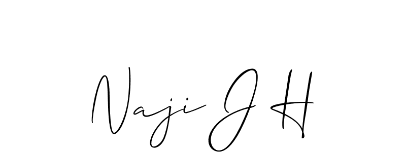 Similarly Allison_Script is the best handwritten signature design. Signature creator online .You can use it as an online autograph creator for name Naji J H. Naji J H signature style 2 images and pictures png