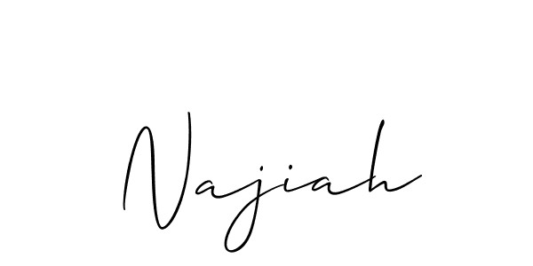 Allison_Script is a professional signature style that is perfect for those who want to add a touch of class to their signature. It is also a great choice for those who want to make their signature more unique. Get Najiah name to fancy signature for free. Najiah signature style 2 images and pictures png