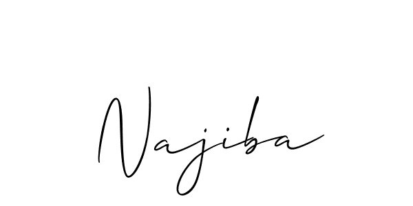 Make a beautiful signature design for name Najiba. With this signature (Allison_Script) style, you can create a handwritten signature for free. Najiba signature style 2 images and pictures png