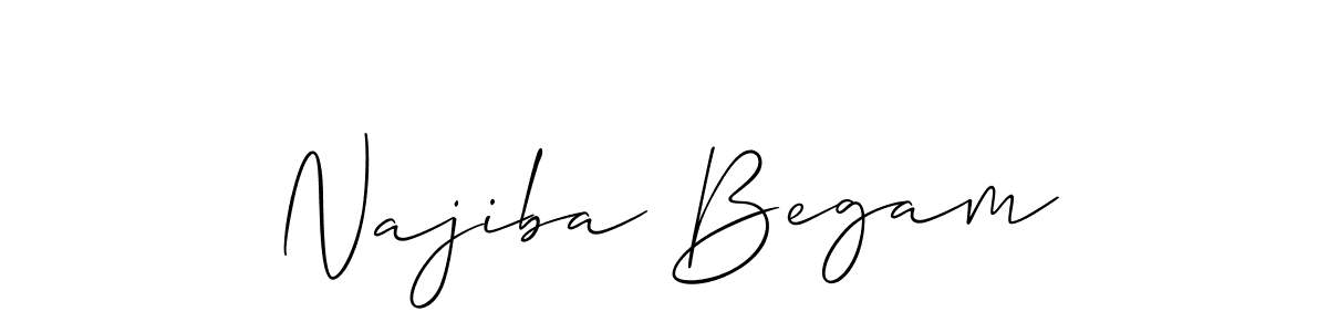 Create a beautiful signature design for name Najiba Begam. With this signature (Allison_Script) fonts, you can make a handwritten signature for free. Najiba Begam signature style 2 images and pictures png