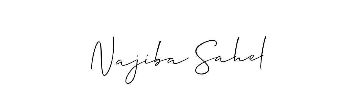 Make a short Najiba Sahel signature style. Manage your documents anywhere anytime using Allison_Script. Create and add eSignatures, submit forms, share and send files easily. Najiba Sahel signature style 2 images and pictures png