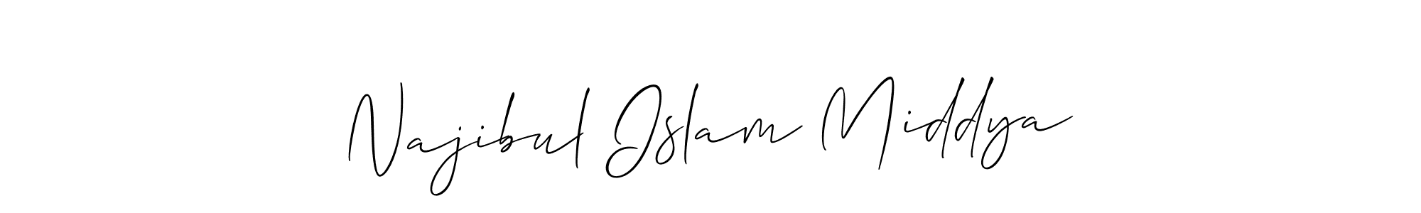 This is the best signature style for the Najibul Islam Middya name. Also you like these signature font (Allison_Script). Mix name signature. Najibul Islam Middya signature style 2 images and pictures png