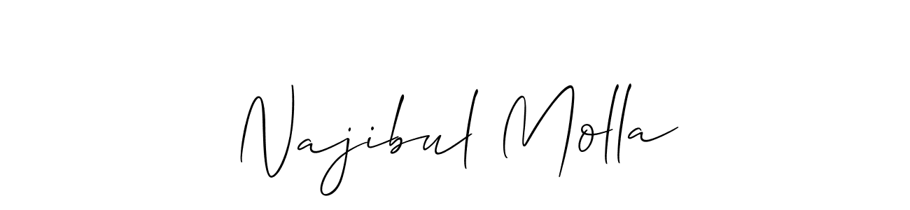 if you are searching for the best signature style for your name Najibul Molla. so please give up your signature search. here we have designed multiple signature styles  using Allison_Script. Najibul Molla signature style 2 images and pictures png