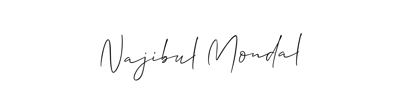 Also You can easily find your signature by using the search form. We will create Najibul Mondal name handwritten signature images for you free of cost using Allison_Script sign style. Najibul Mondal signature style 2 images and pictures png