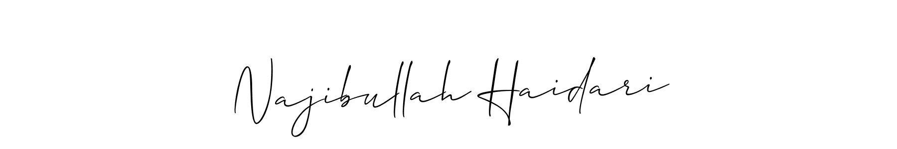 Make a short Najibullah Haidari signature style. Manage your documents anywhere anytime using Allison_Script. Create and add eSignatures, submit forms, share and send files easily. Najibullah Haidari signature style 2 images and pictures png
