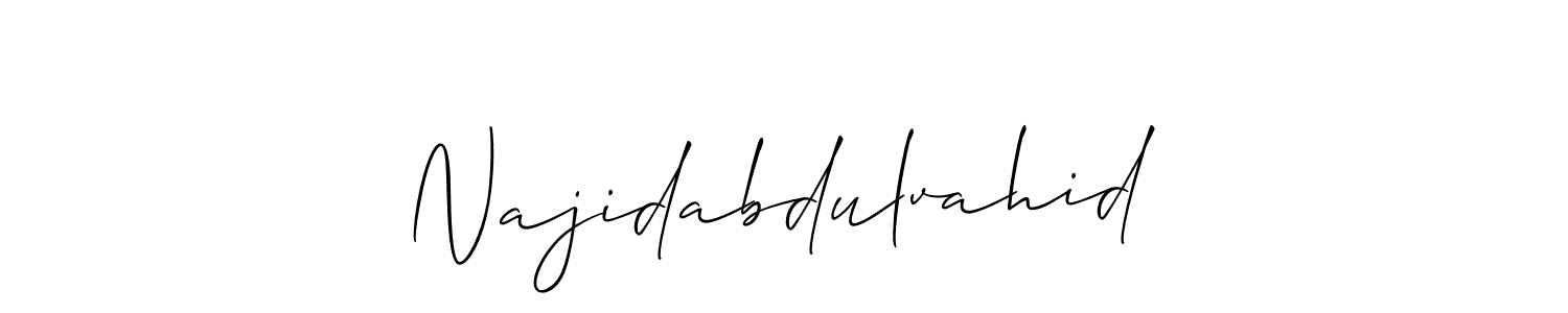 Use a signature maker to create a handwritten signature online. With this signature software, you can design (Allison_Script) your own signature for name Najidabdulvahid. Najidabdulvahid signature style 2 images and pictures png
