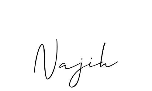 if you are searching for the best signature style for your name Najih. so please give up your signature search. here we have designed multiple signature styles  using Allison_Script. Najih signature style 2 images and pictures png