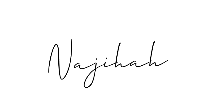 Also You can easily find your signature by using the search form. We will create Najihah name handwritten signature images for you free of cost using Allison_Script sign style. Najihah signature style 2 images and pictures png