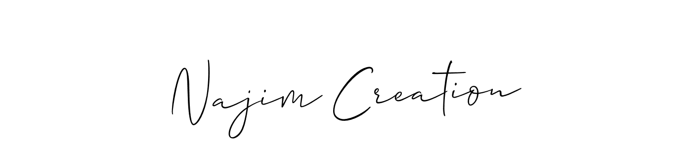 How to make Najim Creation name signature. Use Allison_Script style for creating short signs online. This is the latest handwritten sign. Najim Creation signature style 2 images and pictures png