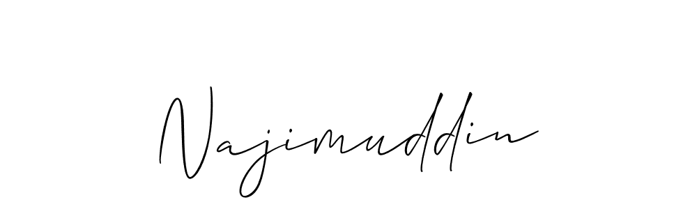 Make a beautiful signature design for name Najimuddin. With this signature (Allison_Script) style, you can create a handwritten signature for free. Najimuddin signature style 2 images and pictures png