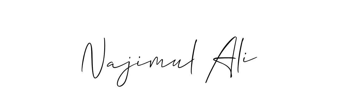 Make a beautiful signature design for name Najimul Ali. With this signature (Allison_Script) style, you can create a handwritten signature for free. Najimul Ali signature style 2 images and pictures png