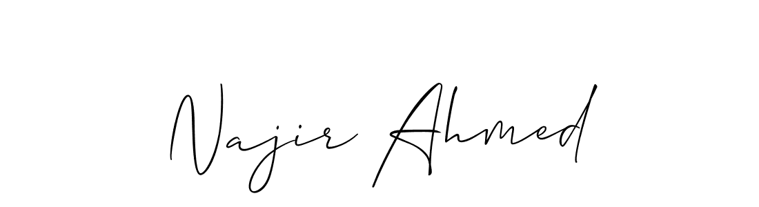 Create a beautiful signature design for name Najir Ahmed. With this signature (Allison_Script) fonts, you can make a handwritten signature for free. Najir Ahmed signature style 2 images and pictures png