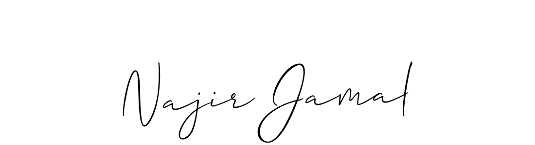 Use a signature maker to create a handwritten signature online. With this signature software, you can design (Allison_Script) your own signature for name Najir Jamal. Najir Jamal signature style 2 images and pictures png