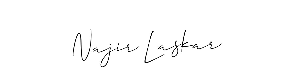 if you are searching for the best signature style for your name Najir Laskar. so please give up your signature search. here we have designed multiple signature styles  using Allison_Script. Najir Laskar signature style 2 images and pictures png