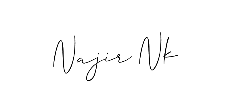 How to make Najir Nk signature? Allison_Script is a professional autograph style. Create handwritten signature for Najir Nk name. Najir Nk signature style 2 images and pictures png
