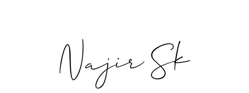 Design your own signature with our free online signature maker. With this signature software, you can create a handwritten (Allison_Script) signature for name Najir Sk. Najir Sk signature style 2 images and pictures png