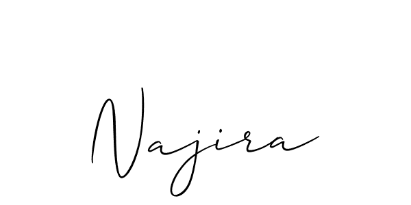 Make a beautiful signature design for name Najira. With this signature (Allison_Script) style, you can create a handwritten signature for free. Najira signature style 2 images and pictures png