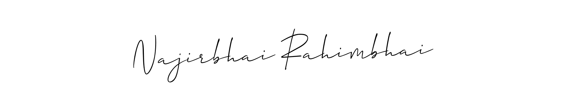 Create a beautiful signature design for name Najirbhai Rahimbhai. With this signature (Allison_Script) fonts, you can make a handwritten signature for free. Najirbhai Rahimbhai signature style 2 images and pictures png