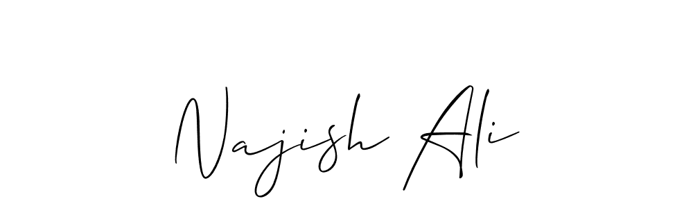 Also You can easily find your signature by using the search form. We will create Najish Ali name handwritten signature images for you free of cost using Allison_Script sign style. Najish Ali signature style 2 images and pictures png