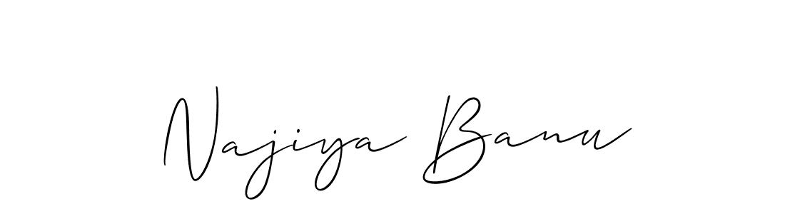 It looks lik you need a new signature style for name Najiya Banu. Design unique handwritten (Allison_Script) signature with our free signature maker in just a few clicks. Najiya Banu signature style 2 images and pictures png