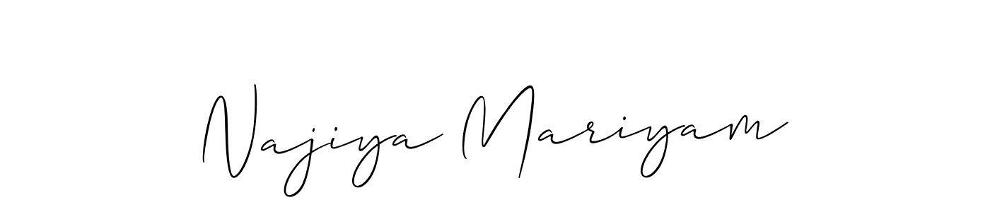 if you are searching for the best signature style for your name Najiya Mariyam. so please give up your signature search. here we have designed multiple signature styles  using Allison_Script. Najiya Mariyam signature style 2 images and pictures png