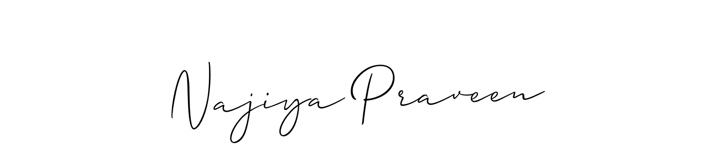 Once you've used our free online signature maker to create your best signature Allison_Script style, it's time to enjoy all of the benefits that Najiya Praveen name signing documents. Najiya Praveen signature style 2 images and pictures png