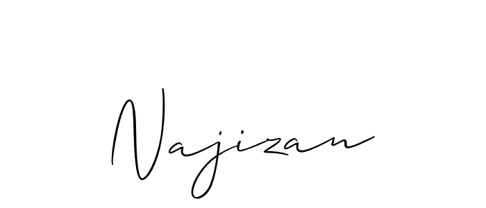 Also we have Najizan name is the best signature style. Create professional handwritten signature collection using Allison_Script autograph style. Najizan signature style 2 images and pictures png