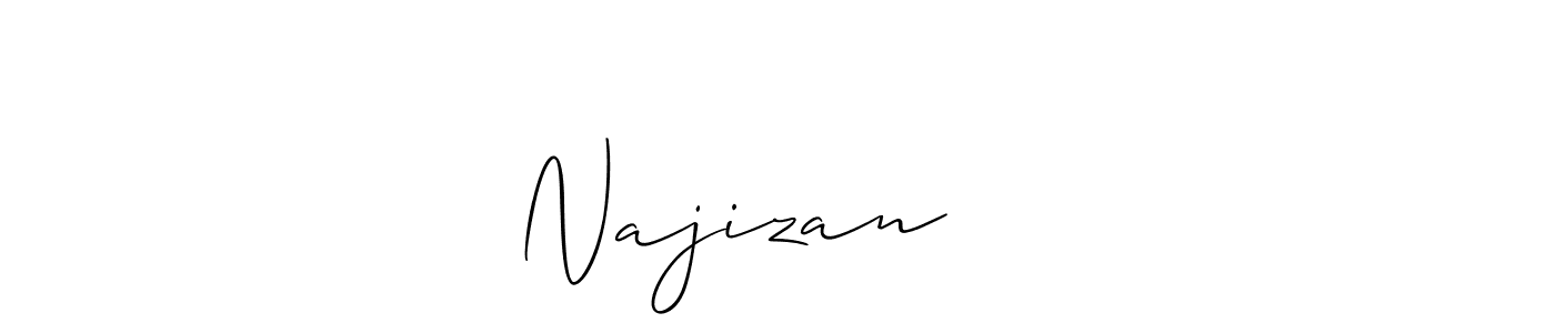 Allison_Script is a professional signature style that is perfect for those who want to add a touch of class to their signature. It is also a great choice for those who want to make their signature more unique. Get Najizan ❤️ name to fancy signature for free. Najizan ❤️ signature style 2 images and pictures png