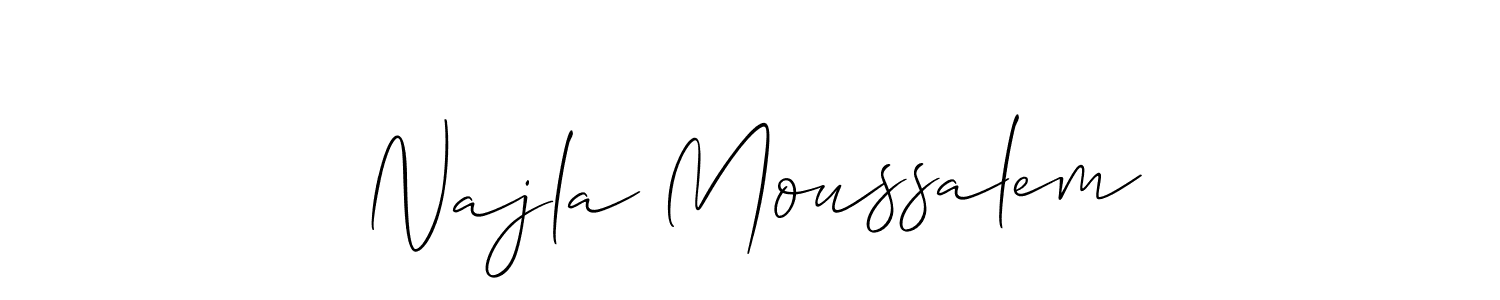 Create a beautiful signature design for name Najla Moussalem. With this signature (Allison_Script) fonts, you can make a handwritten signature for free. Najla Moussalem signature style 2 images and pictures png