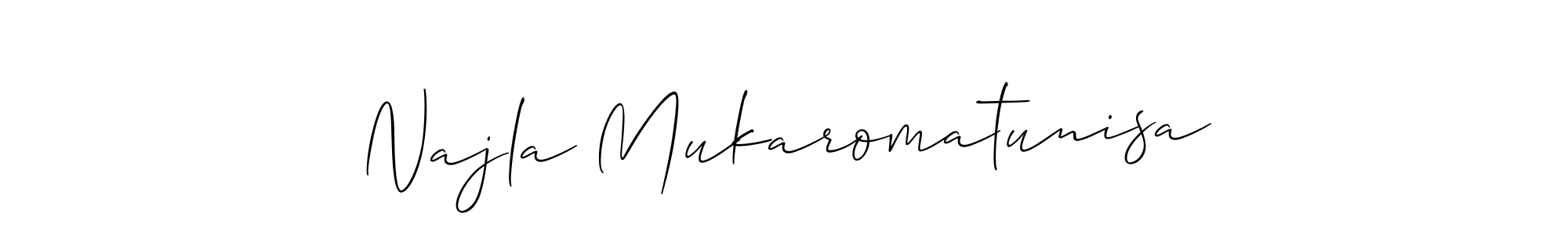 Make a short Najla Mukaromatunisa signature style. Manage your documents anywhere anytime using Allison_Script. Create and add eSignatures, submit forms, share and send files easily. Najla Mukaromatunisa signature style 2 images and pictures png
