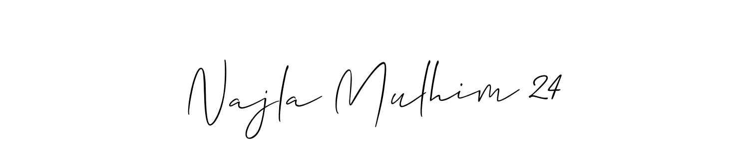 How to make Najla Mulhim 24 name signature. Use Allison_Script style for creating short signs online. This is the latest handwritten sign. Najla Mulhim 24 signature style 2 images and pictures png