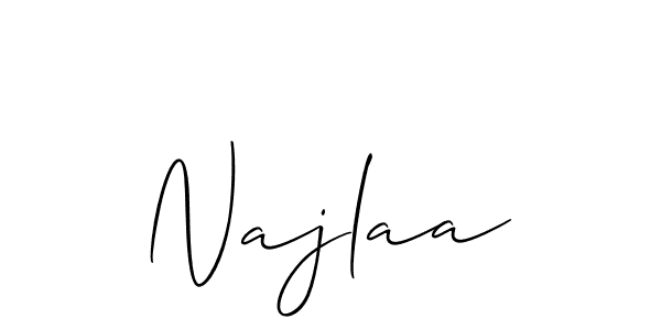 Make a beautiful signature design for name Najlaa. With this signature (Allison_Script) style, you can create a handwritten signature for free. Najlaa signature style 2 images and pictures png