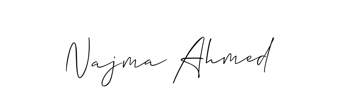 This is the best signature style for the Najma Ahmed name. Also you like these signature font (Allison_Script). Mix name signature. Najma Ahmed signature style 2 images and pictures png