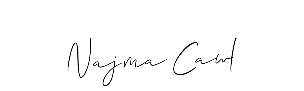 Make a beautiful signature design for name Najma Cawl. With this signature (Allison_Script) style, you can create a handwritten signature for free. Najma Cawl signature style 2 images and pictures png