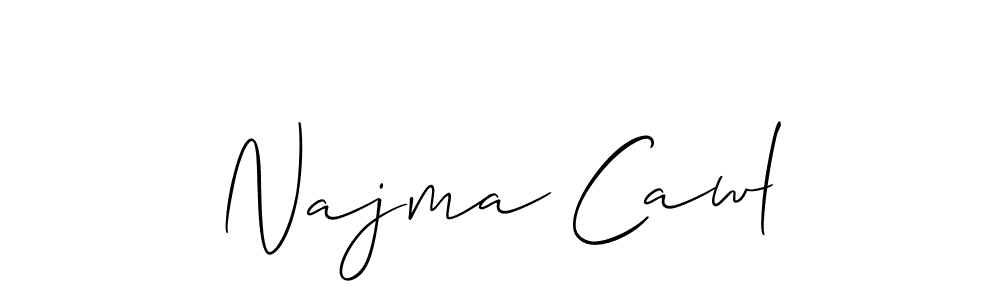 Also we have Najma Cawl name is the best signature style. Create professional handwritten signature collection using Allison_Script autograph style. Najma Cawl signature style 2 images and pictures png