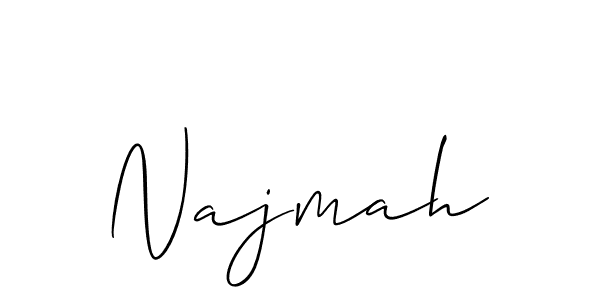 Create a beautiful signature design for name Najmah. With this signature (Allison_Script) fonts, you can make a handwritten signature for free. Najmah signature style 2 images and pictures png