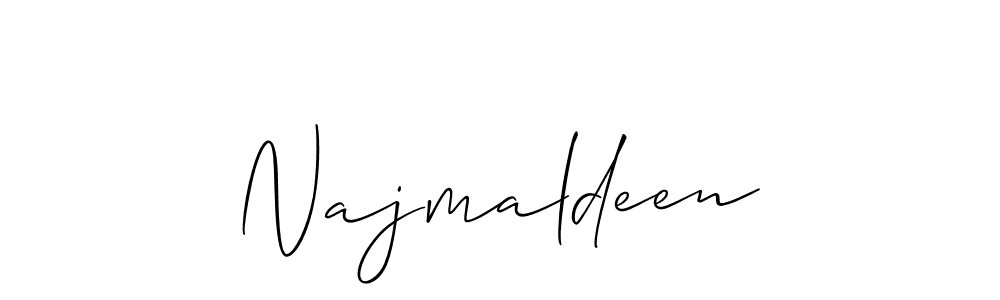 How to make Najmaldeen signature? Allison_Script is a professional autograph style. Create handwritten signature for Najmaldeen name. Najmaldeen signature style 2 images and pictures png