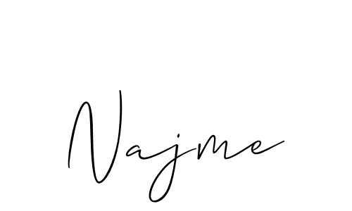 The best way (Allison_Script) to make a short signature is to pick only two or three words in your name. The name Najme include a total of six letters. For converting this name. Najme signature style 2 images and pictures png